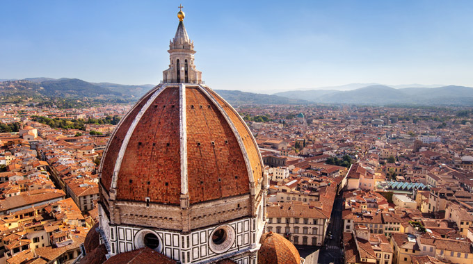 The dome of the Duomo looks out on Florence